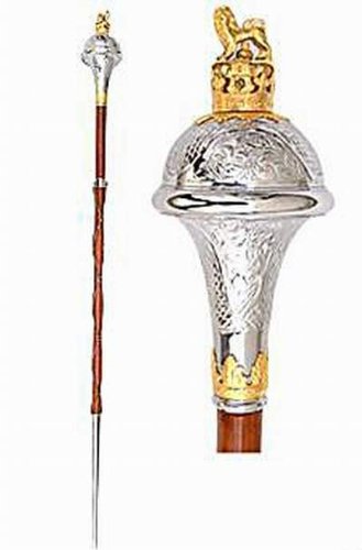 Drum Major Mace, Staff, Stave, Lion, Gold & Nickle Finish, Made to Measure On Sale