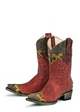 Lane Boots Dakota in Red, Brown, and Yellow Leather Fashion Cowgirl Boots