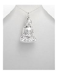 Buddha Pendant Necklace In 92.5 Sterling Silver