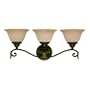 Westinghouse 69791 English Manor Three-Light Wall Fixture, Weathered Antique Brass with Aged Alabaster Globe