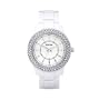 Fossil Women's ES2444 White Resin Bracelet White Glitz Analog Dial Watch
