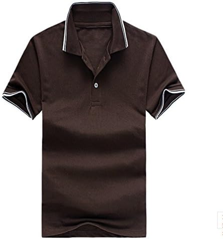 Jollypicks Men's Short Sleeve Casual Slim Fit Polo T-shirt (Asia 3XL=US XL, Coffee)
