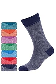 7 Pairs of Freshfeet™ Cotton Rich Feeder Striped Socks with Silver Technology