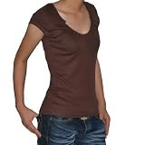 Calvin Klein CK Jeans Womens Brown cotton Jersey short sleeve t shirt blouse