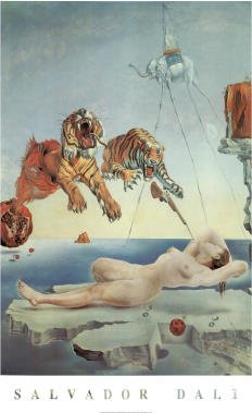 Salvador Dali Dream Caused by the Flight of a Bee a Second Before Awakening Art Print Poster - 24x36 Poster Print, 24x36