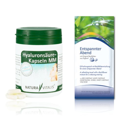 Natura Vitalis 180 Hyalurons&auml;ure Kapseln MM + Bachbl&uuml;ten-Aromatuch Preisvergleich