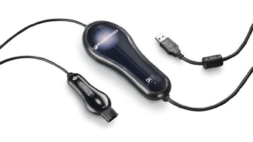 New Plantronics USB To Headset Adapter For VOIP Soft-Phones In-Line Volume And Mute Controls Black