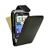HTC Wildfire S Leather Flip Case Black With Screen Protector