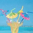 48 Multicolored Tropical Umbrella Straws