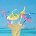 48 Multicolored Tropical Umbrella Straws