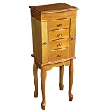 Mele & Co. Celina Jewelry Armoire in Oak Finish 13" W x 10" D x 34" H
