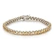Tennis Bracelet With 3.00ctw Genuine Clean Diamonds Well Made in Two tone Gold. Total item weight 12.1g Length 7in