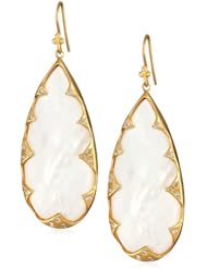 Lauren Harper Collection Over the Moon 18k Gold, Mother-Of-Pearl and Diamond Pear Earrings