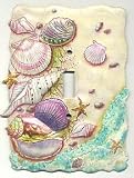 Seashell Switchplate Cover - Shell Home Decor - Painted Metal