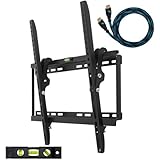 Cheetah Mounts APTMSB Flat Screen TV Wall Mount Bracket for 20"-55" Plasma LED LCD TV Includes Free 10' Braided High Speed...