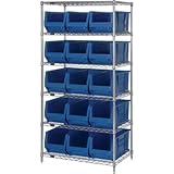 IMAGE OF Quantum Storage Hulk Bin Shelving System - 30in.L x 36in.W x 74in.H, 6-Shelf Unit, 15 Bins, Blue, Model# WR6-973B