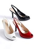 J .G. Hook® Peep-Toe Patent Slingbacks