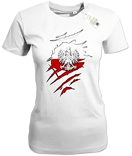 POLEN AUFGERISSEN – POLSKA – Weiss – WOMEN T-SHIRT by Jayess Gr. M