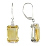 13 Carat Citrine Earrings w Sterling Silver