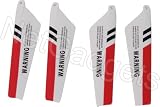 Red Rotor Blades - full set of 4 - for Syma S107 R/C Gyro Helicopter