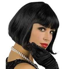 Schwarze Kurzhaar-Per�cke f�r Damen