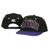 NFL Teams Embroidered Big Name and Logo Flat Bill Snap Back Hats - Baltimore Ravens