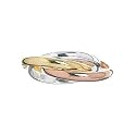 Sterling Silver Rhodium Plated and Rose and Yellow Gold over Sterling Silver Trinity Band Ring