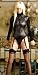 Leg Avenue Wet Look Body Suit W/ Lace Up Front And Garter 8420(BLACK,SML/MED)