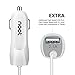 HTC One M9 Car Charger, NOOT PRODUCTS® 5ft Ultra Fast Micro USB Coiled Retractable Car Charger with Smart-Q Technology, USB Port also Compatible with Apple iPhone | Samsung Galaxy | Google Nexus | Motorola | Nokia | HTC | Amazon Fire and Many More - 24 Month Warranty