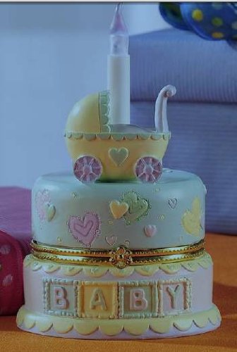 Giftcraft Birthday Cupcake Trinket Box Lights up Blows Out Baby Shower