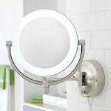 10X 1X Natural-Light Wall Mirror by Brookstone
