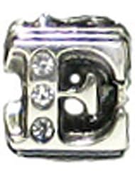 Zable(tm) Sterling Silver Cz Initial E Bead / Charm