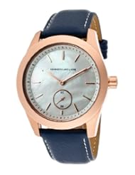 Kenneth Jay Lane Womens KJLANE-2305S-03C 2300 Series Mother-Of-Pearl Dial Blue Leather Watch