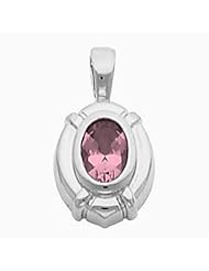 14K White Gold Oval Cut Pink Sapphire Pendant -- LIFETIME WARRANTY