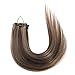 Emosa Clips in Remy Human Hair Extensions for Women Beauty Hot Sale (#4/27-medium brown mixed with dark blonde)(7pcs 15inch)