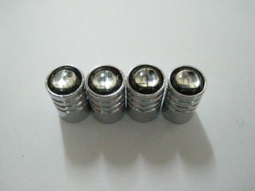 AMG Logo Aluminium Cover with Reflective Chrome Tire Valve Stem Caps (Set of 4 pcs)