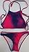 Vintagerose Push Up Swimsuit Tie Dye Swimwear Pin Up Padded Bikini Sets, Red, Medium,Red,Medium