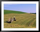 Tractor Pulling Container of Hay, Ohio Photography Framed Art Poster Print by Jeff Friedman, 49x39
