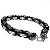 Edelstahl Armband, K�nigskette, 22 cm, Schwarz & Chrom