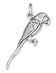 Sterling Silver Three Dimensional Parrot Charm