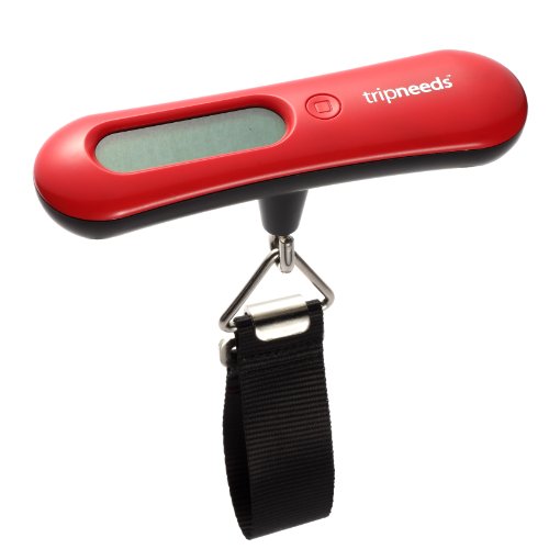 TripNeeds Ultimo Advanced Digitale Gep&auml;ckwaage mit rotem Alarm und Schnellerfassung, 50 kg Kapazit&auml;t, rot