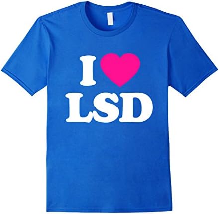 Men's I Love Heart LSD Funny T-Shirt Medium Royal Blue