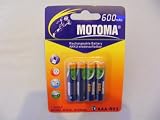 Motoma - Lot de 4 Accu Rechargeable NiMh Micro AAA R03 600 mAh 1,2V