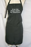 Black Embroidered Apron Give the Drama Queen her Chocolate