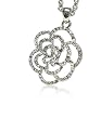 Silver Clear Crystal Flower Pendant Necklace Fashion Jewelry 26"