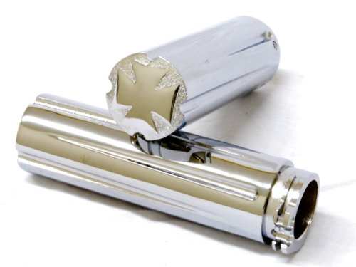 Motorcycle Maltese Chrome Hand Handlebar Grips Grip Custom High Quality Chrome Billet Grips Fits Cruisers, Choppers, Harley Davidson, Suzuki, Kawasaki, Yamaha, Honda, Metric Motor Bikes, Hogs with 1