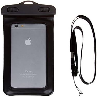 Waterproof Underwater Dry Case Pouch Bag for iPhone 6 Plus, iPhone 6, Samsung Note 2, Samsung Note 3. Suitable for Swimming, Biking, Hiking, Skiing, Fishing, Kayaking and Other Outdoor Activities and Travels - IPX8 Certified, Safe & Reliable (Black)