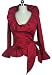 Red Trendy Flounce Ruched Wrap Belt Boho Shirt