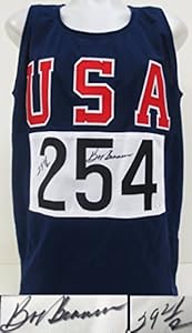 Bob Beamon Signed USA Track & Field Custom Blue Jersey