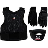 Maddog Sports Padded Chest Protector, Full Finger Tactical Gloves, & Neck Protector Combo Package